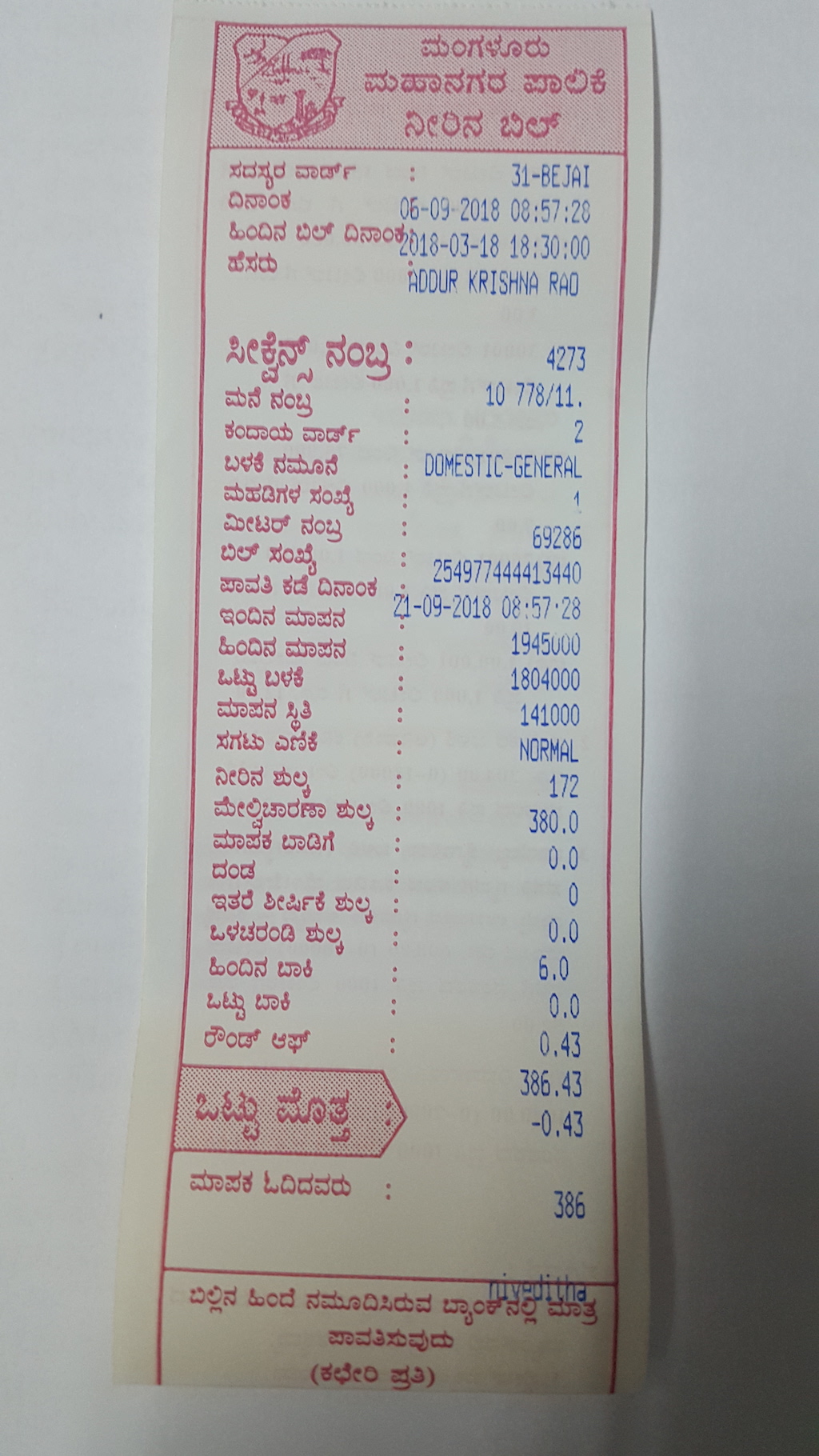 ಜಲಜಾಗೃತಿ(26) ಮಂಗಳೂರಿನ ನೀರಿನ ಬಿಲ್‍ಗಳ "ಸುದ್ದಿ"
